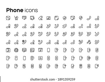 Phone. High quality concepts of linear minimalistic flat vector icons set for web sites, interface of mobile applications and design of printed products.