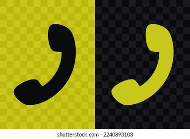 Phone, high quality vector silhouette icon. Phone icon silhouette isolated on dark and light transparent backgrounds, Phone symbol.