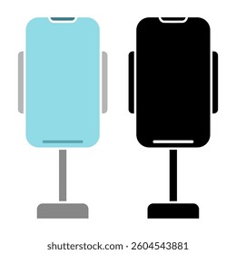 phone holder icon, simple flat style, illustration, logo sign symbol pictogram template, for ui or ux isolated on white for mobile app, editable