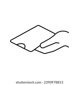 phone holding for watching video line icon vector. phone holding for watching video sign. isolated contour symbol black illustration