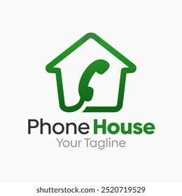 Modelo de design de logotipo de casa de telefone. Bom para negócios, agência, comunidade e organização