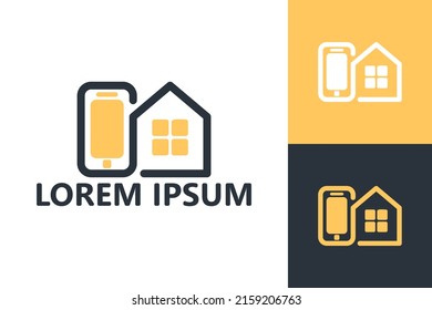 Phone house logo template design vector