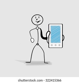 phone in human hand on white background