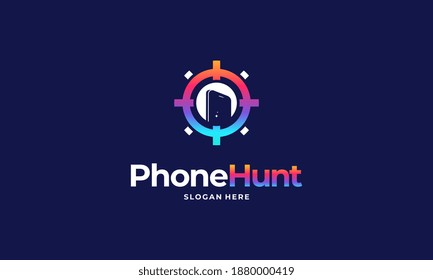 Phone Hunter logo designs concept vector, Phone Shop logo designs symbol, Tech logo