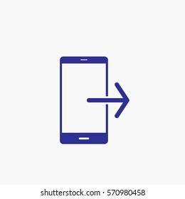 Phone Icon with Arrow Symbol. Flat Graphic Vector Isolated. Different Version