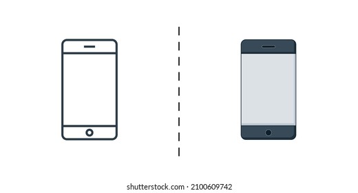 Icono de teléfono, negro y color, icono vectorial diseñado en relleno, contorno, línea y estilo de trazo pueden ser usados para web, móvil...