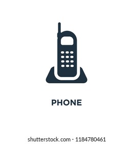 Phone icon. Black filled vector illustration. Phone symbol on white background. Can be used in web and mobile.