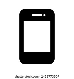 Phone icon. Black smart phone icon in flat style. Communication concept. Vector illustration