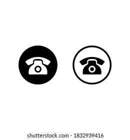 Phone icon in black. Telephone button. Vector EPS 10. Isolated on white background