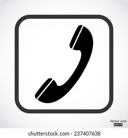 phone icon - black vector illustration