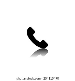 phone icon - black vector illustration