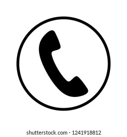 Phone Icon Black White Telephone Symbol Stock Vector Royalty Free 1241918812