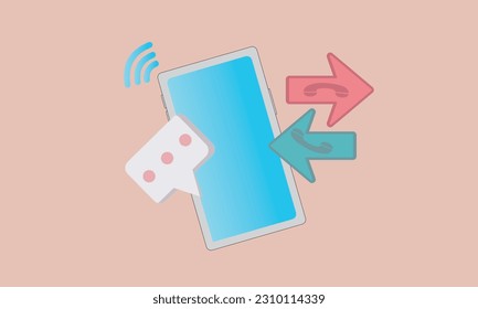 phone icon and bubble Talking. Talk with service support hotline vector icon.