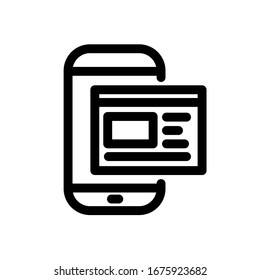 Phone icon by application, website. Vector icons on a white background. Trendy linear icon. Icon for website and print. Logo, emblem, symbol. Interface element.