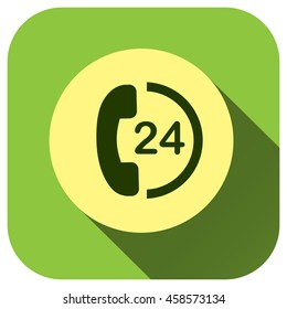 Phone icon call 24 hours support