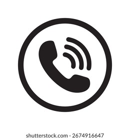 Ícone de telefone com vetor de comunicação móvel, aceitar, rejeitar e chamar
