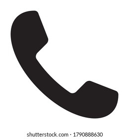 Phone icon. Call application symbol. Flat interface sign. Simple shape old telephone logo. Isolated on white background. Vector illustration image.