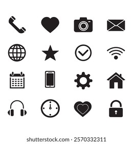 Phone icon, call icon, email, envelope, Wi-Fi icon, wireless connection icon