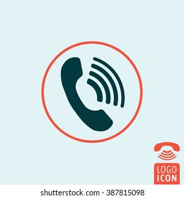 Phone icon. Call phone icon isolated, minimal design. Vector illustration