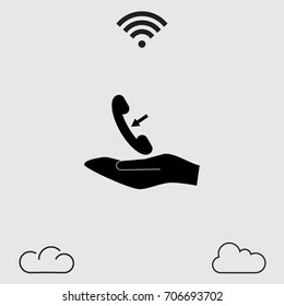 Phone icon, call out vector illustration