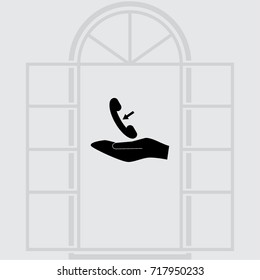Phone icon, call out vector illustration