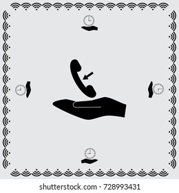 Phone icon, call out vector illustration