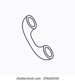 Phone icon. Call sign. Linear outline icon on white background. Vector