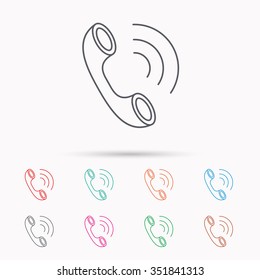 Phone icon. Call sign. Linear icons on white background.