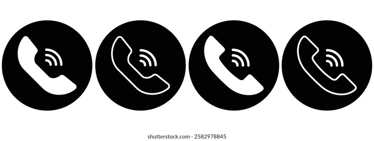 Phone Icon. Phone call. Telephone signal. Communication symbol. Incoming call. Call Icon. Telephone sign. Call center. Online support sign. Contact form. telephone icon. Design eps 10