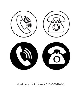 Icono de teléfono y icono del vector de llamada.