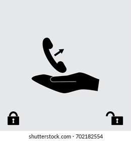 Phone icon, call in vector illustration