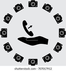 Phone icon, call in vector illustration