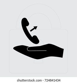 Phone icon, call in vector illustration