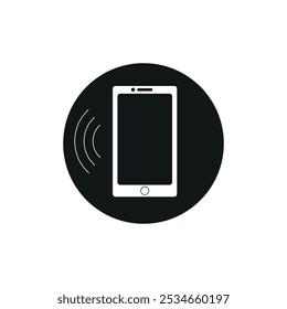 Ícone de telefone, ícone de telefone celular ou telefone Android no fundo branco imagem isolada