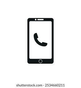 Ícone de telefone, ícone de telefone celular ou telefone Android no fundo branco imagem isolada