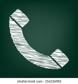 Phone icon with chalk effect 