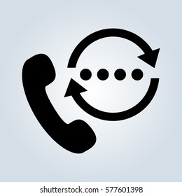 Phone Icon with Chat Bubble.