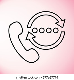 Phone Icon with Chat Bubble.