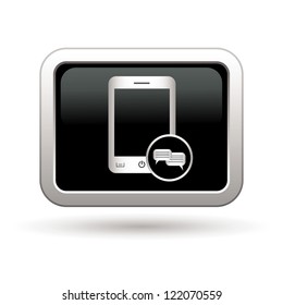 Phone icon with chat menu. Vector illustration
