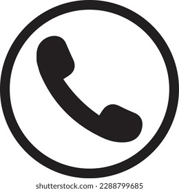 phone icon circle . call phone vector graphic icon . telephone icon in trendy style