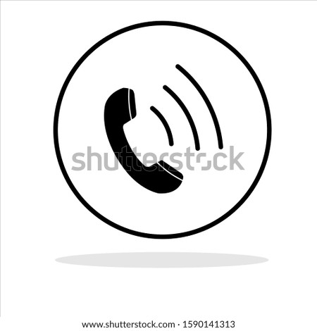 Phone icon in a circle on a white background