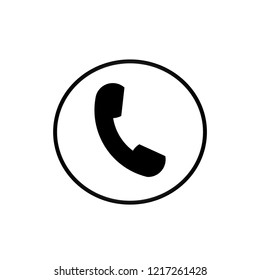 Phone icon in circle trendy flat style isolated on white background. Telephone symbol. Vector illustration.