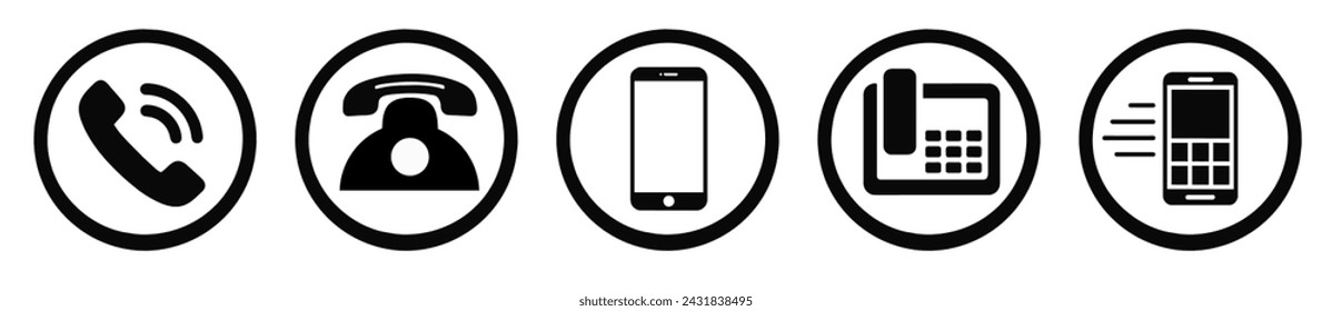 Phone icon collection. Phone call logo icon