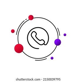 Phone icon. Communication by phone in different parts of the world. One line style. vector eps 10