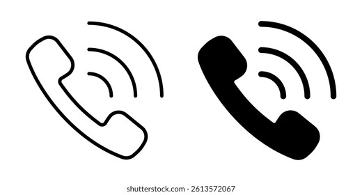 Phone icon for communication and calls. Linear and silhouette style.