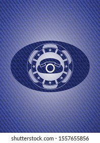 phone icon with denim texture