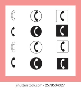 phone icon design, call icon design, phone icon vector