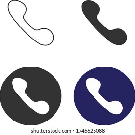Phone icon with different designs - vector illustration