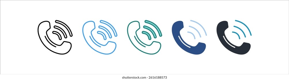 Phone Icon In Different Style Vector