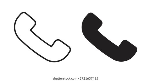 Telefonsymbol in ausgefüllter, dünner Linie, Strichstil für Website und Apps